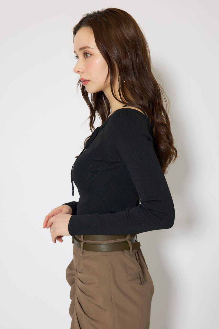 rienda「ストリングタイトニットトップス」|ニット・セーター|