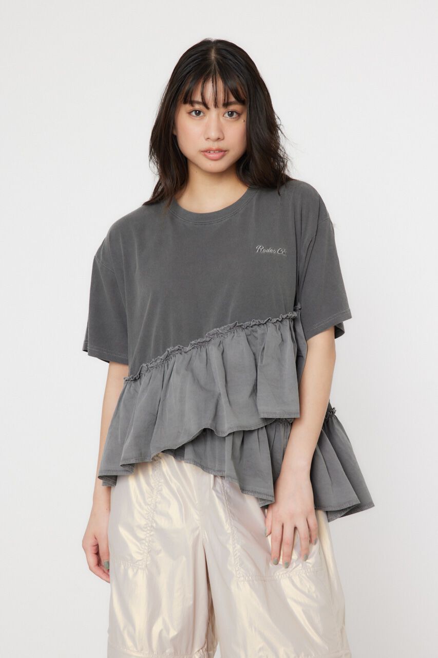 RODEO CROWNS「ピグメントフリルドッキングトップス」|Tシャツ・カットソー|