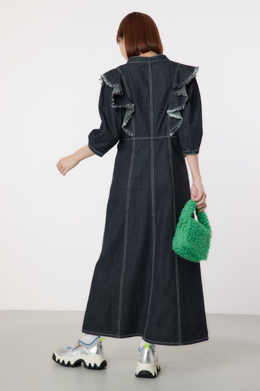 RODEO CROWNS「フリルデザインデニムロングワンピース」|ワンピース|