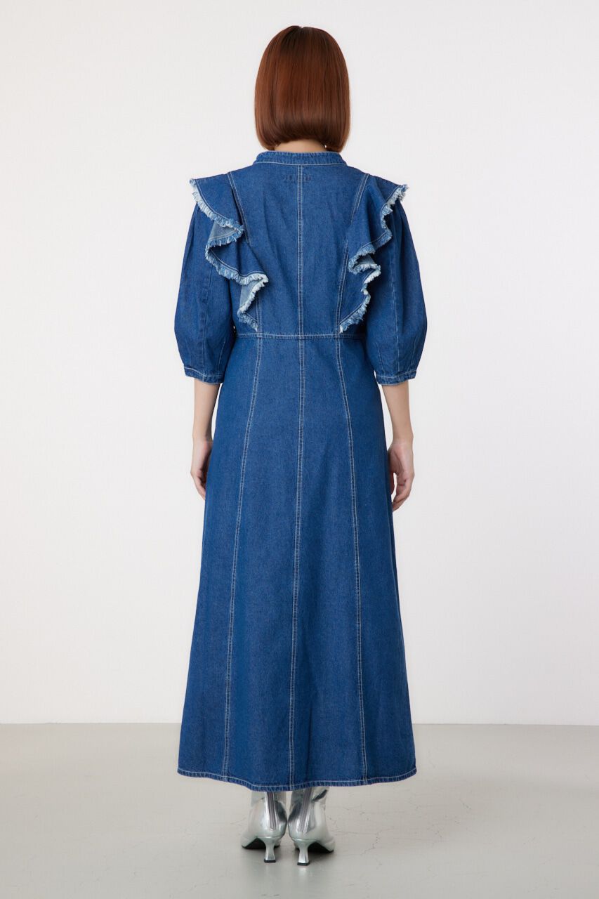 RODEO CROWNS「フリルデザインデニムロングワンピース」|ワンピース|
