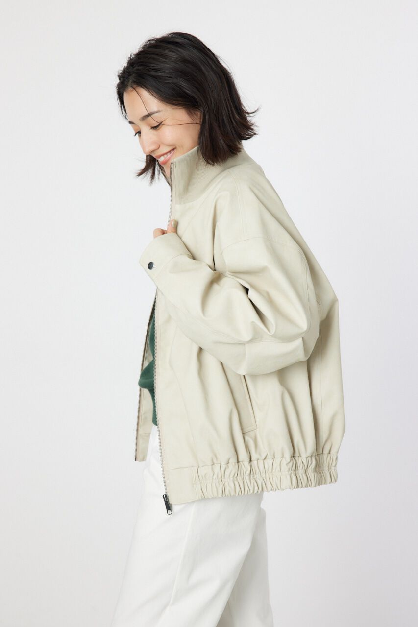 RODEO CROWNS「ヴィンテージFレザーハイネックリブブルゾン」|ブルゾン・スタジャン|