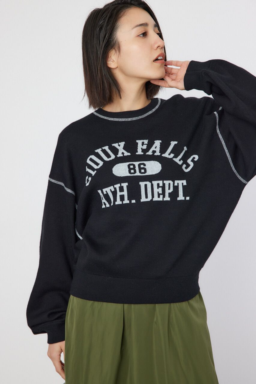 RODEO CROWNS「配色ステッチカレッジニットトップス」|ニット・セーター|