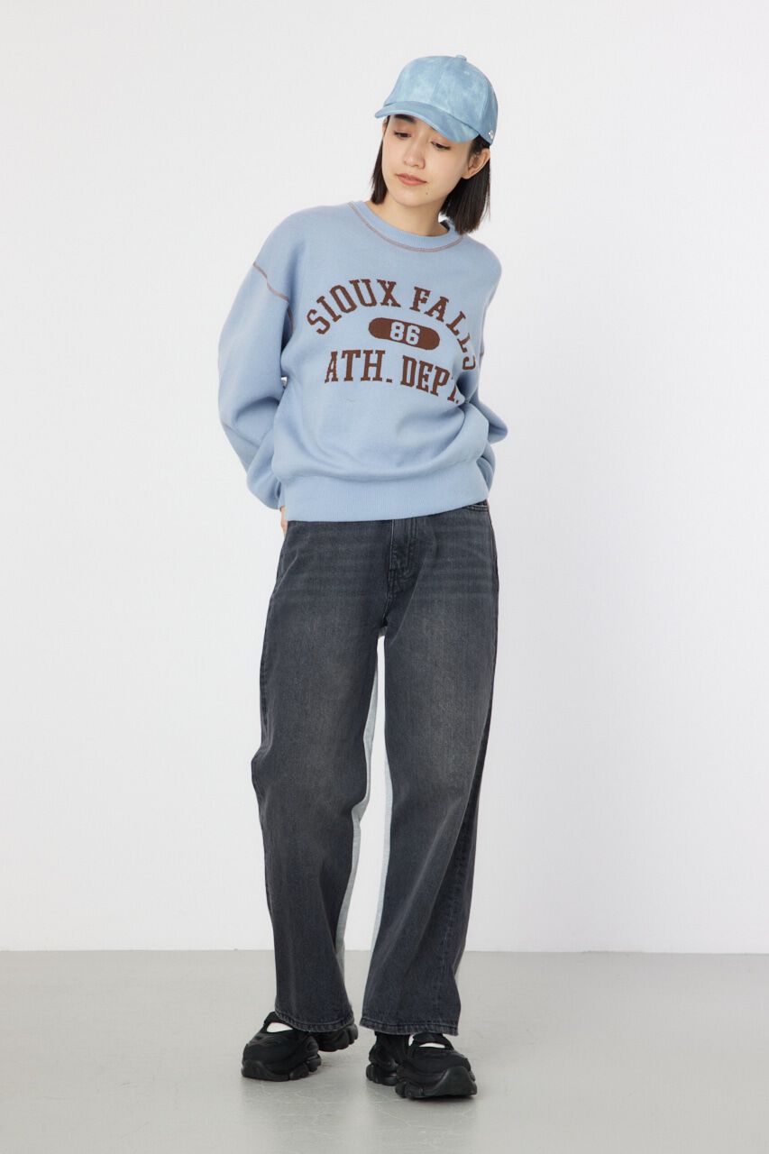 RODEO CROWNS「配色ステッチカレッジニットトップス」|ニット・セーター|