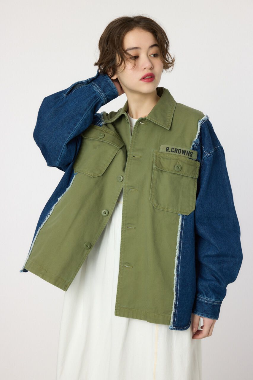 RODEO CROWNS「デニムドッキングミリタリールーズシャツ」|シャツ・ブラウス|KHA