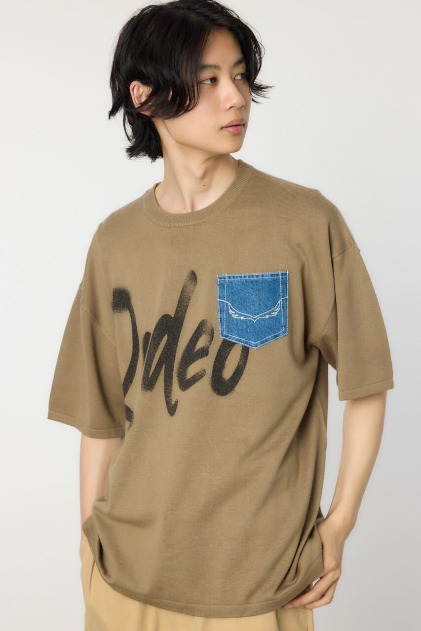 RODEO CROWNS「メンズスプレーロゴニットトップス」|ニット・セーター|L/KHA1