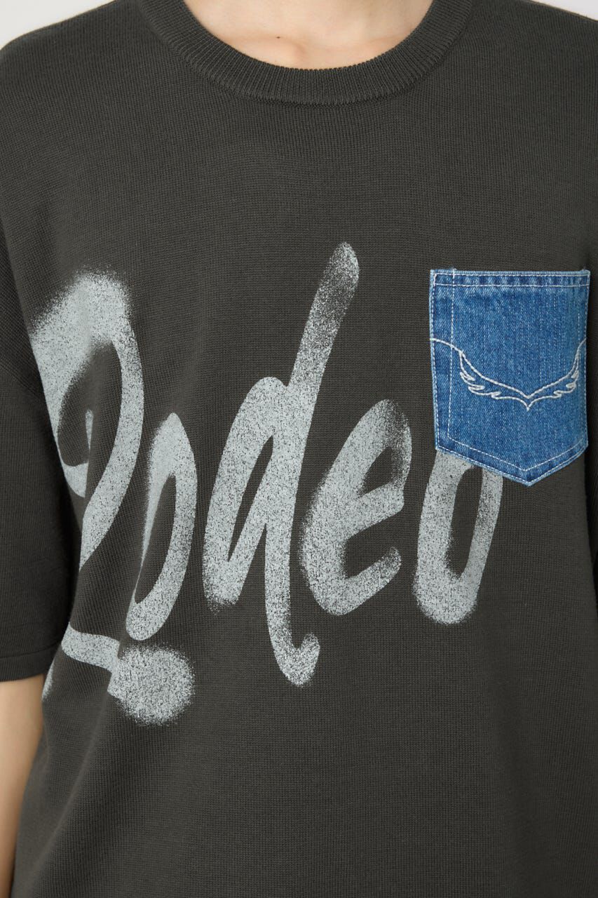 RODEO CROWNS「メンズスプレーロゴニットトップス」|ニット・セーター|