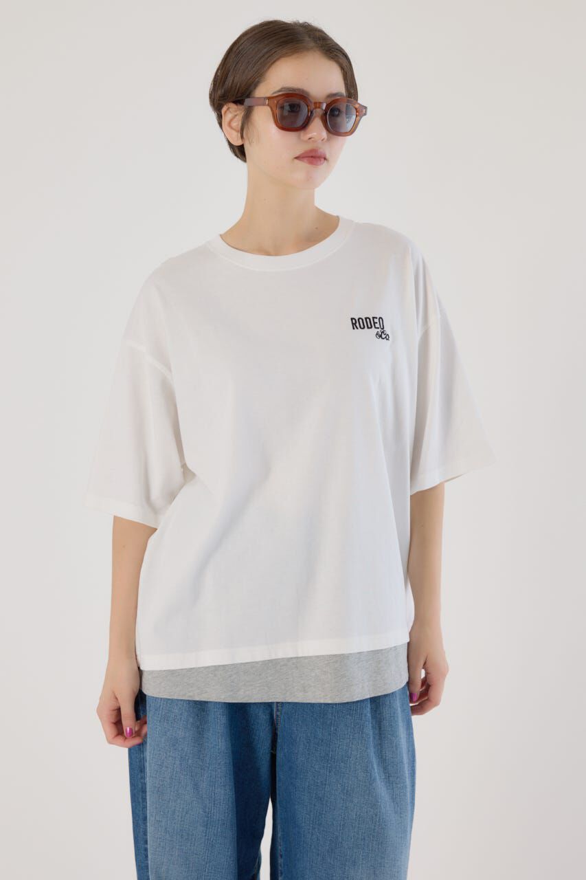 RODEO CROWNS「フェイクレイヤードスクリプトロゴ Tシャツ」|Tシャツ・カットソー|