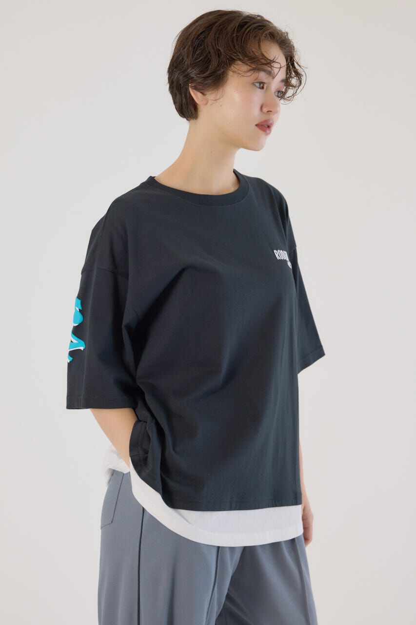 RODEO CROWNS「フェイクレイヤードスクリプトロゴ Tシャツ」|Tシャツ・カットソー|