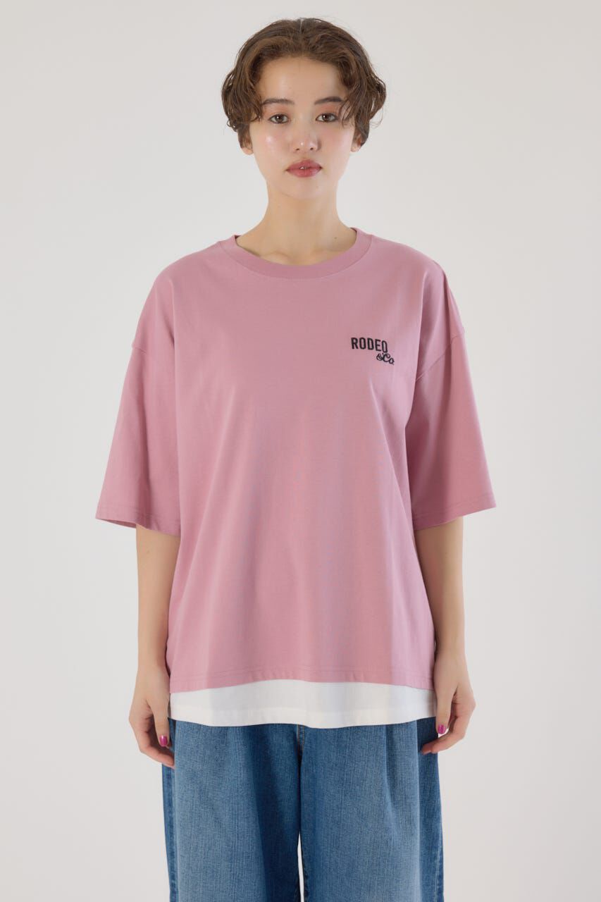 RODEO CROWNS「フェイクレイヤードスクリプトロゴ Tシャツ」|Tシャツ・カットソー|