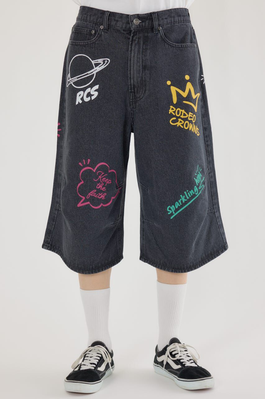 RODEO CROWNS「ラクガキバミューダデニムパンツ」|デニム|
