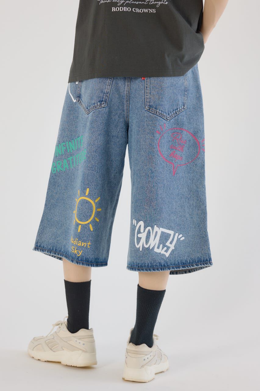 RODEO CROWNS「ラクガキバミューダデニムパンツ」|デニム|