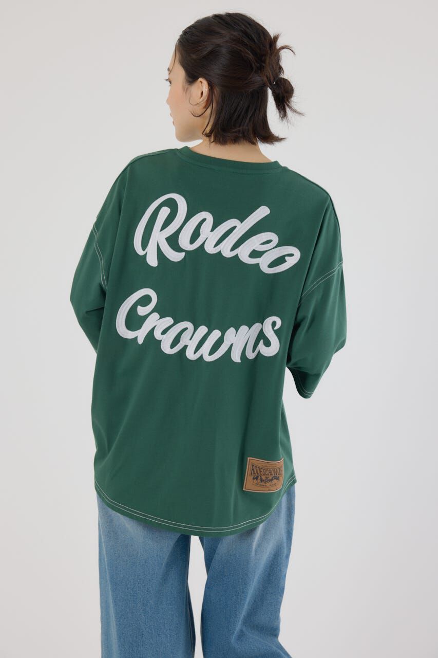 RODEO CROWNS「カラーステッチVネック5分袖Tシャツ」|Tシャツ・カットソー|