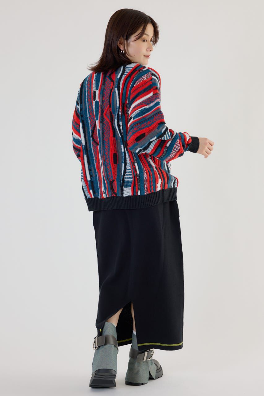 RODEO CROWNS「3Dマルチカラーニットカーディガン」|カーディガン|