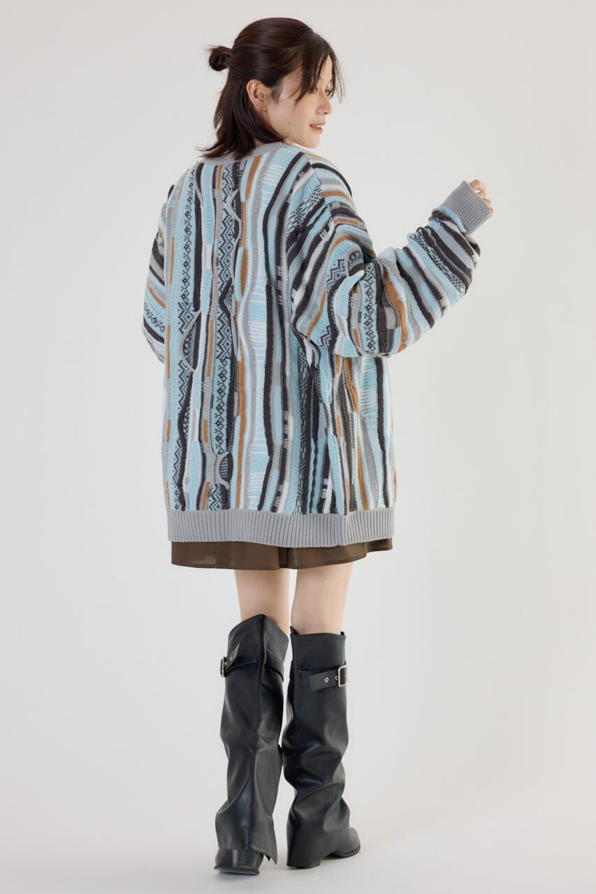 RODEO CROWNS「3Dマルチカラーニットカーディガン」|カーディガン|