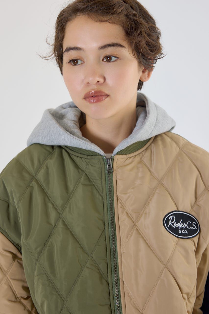 RODEO CROWNS「キルティングフードブルゾン」|ブルゾン・スタジャン|