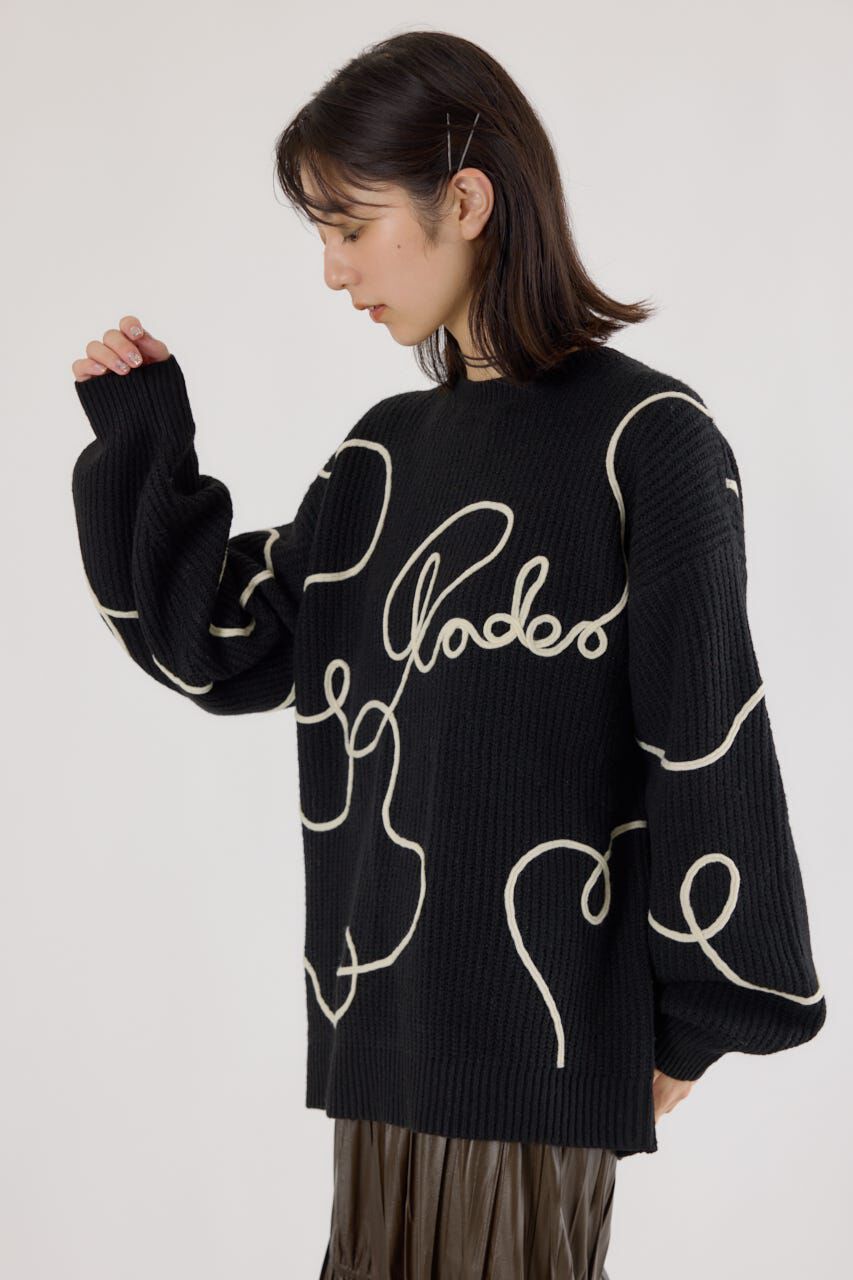 RODEO CROWNS「Embroideryラインロゴニットトップス」|ニット・セーター|