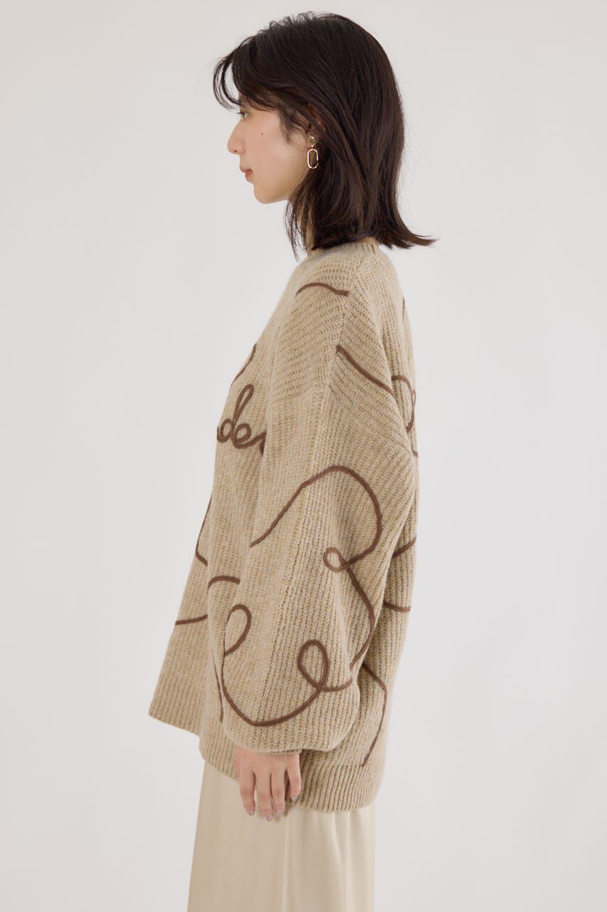 RODEO CROWNS「Embroideryラインロゴニットトップス」|ニット・セーター|