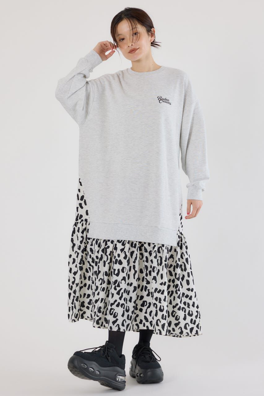 RODEO CROWNS「アニマルパターンドッキングワンピース」|ワンピース|L/T.GRY1