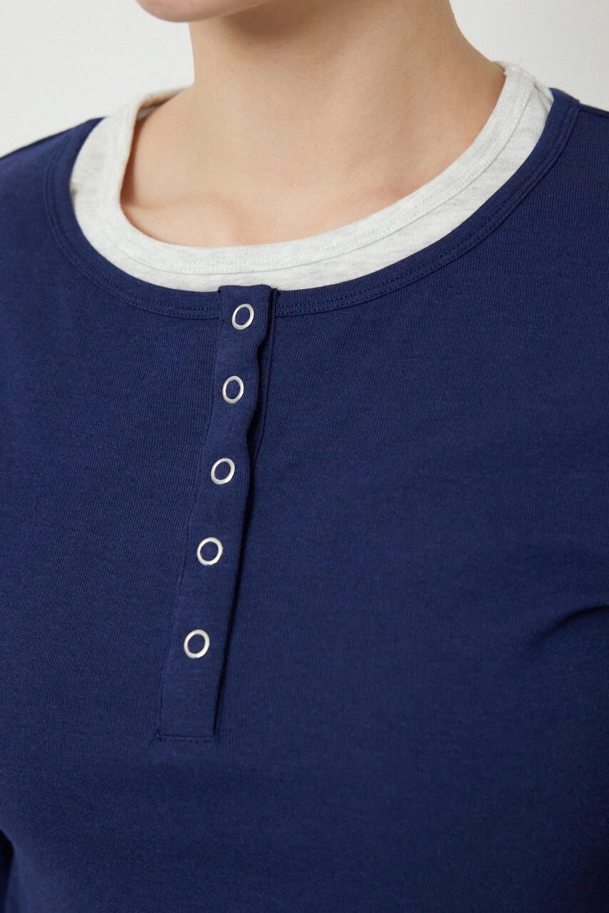 RODEO CROWNS「フェイクレイヤードヘンリーネックトップス」|Tシャツ・カットソー|