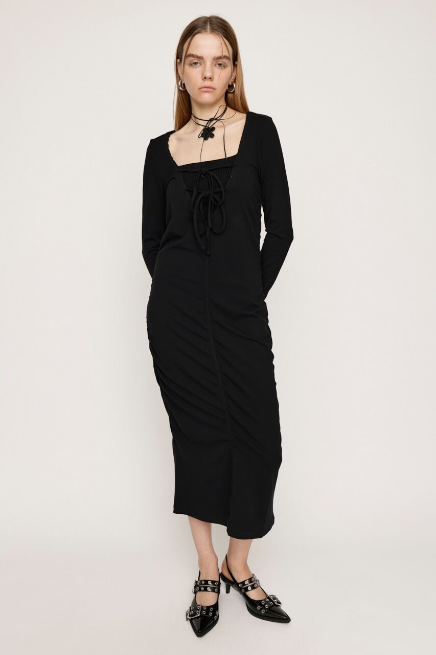 SLY「SHIRRING RIBBON 2WAY ワンピース」|ワンピース|