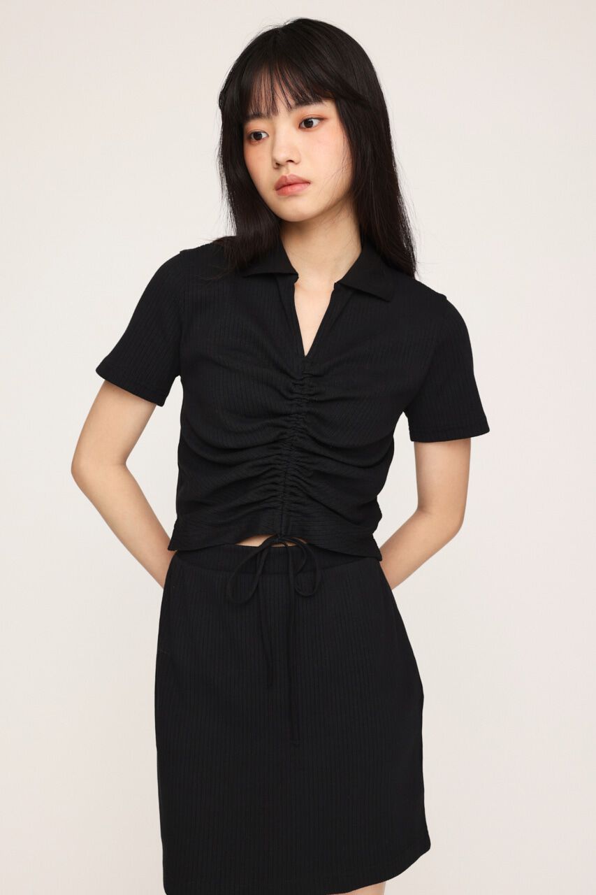 SLY「SHIRRING SKIPPER ワンピース」|ワンピース|BLK