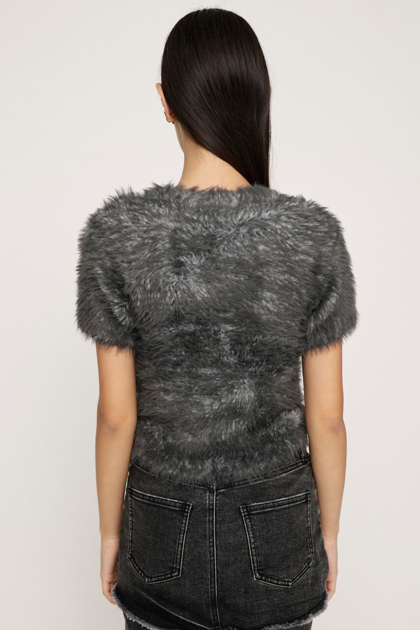 SLY「MIX SHAGGY TINY Tシャツ」|ニット・セーター|