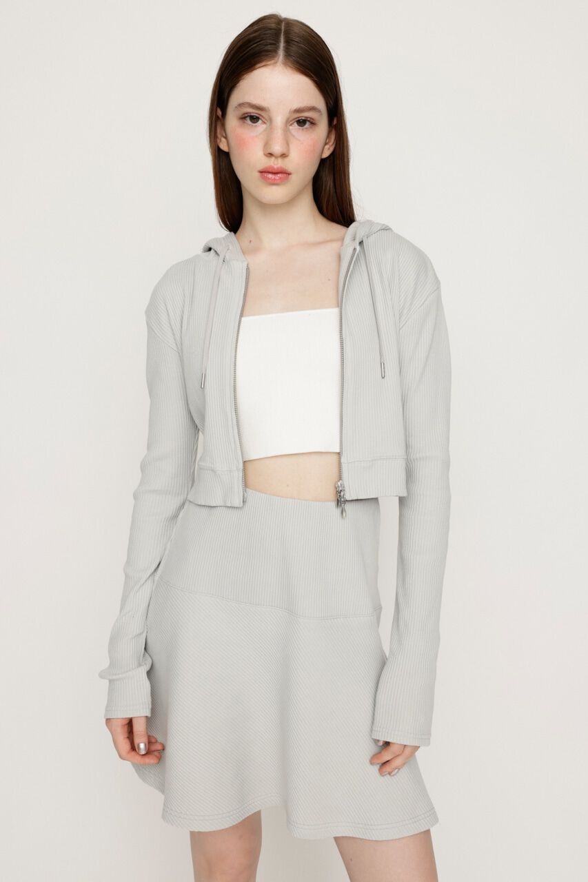 SLY「CROPPED HOODIE FLARE SK 2P」|ワンピース|L/GRY1