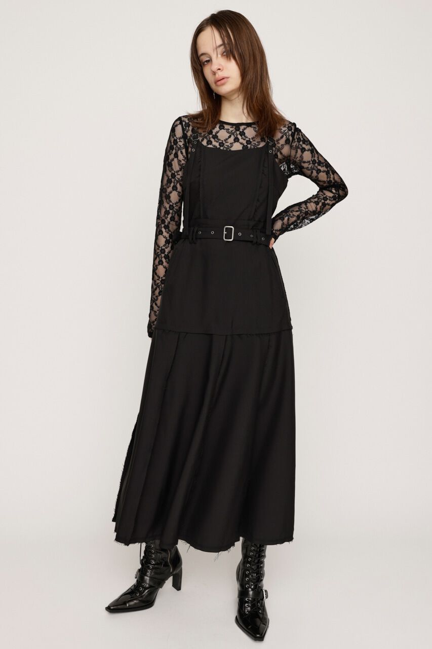 SLY「PLEATS BELTED ロングワンピース」|ワンピース|BLK