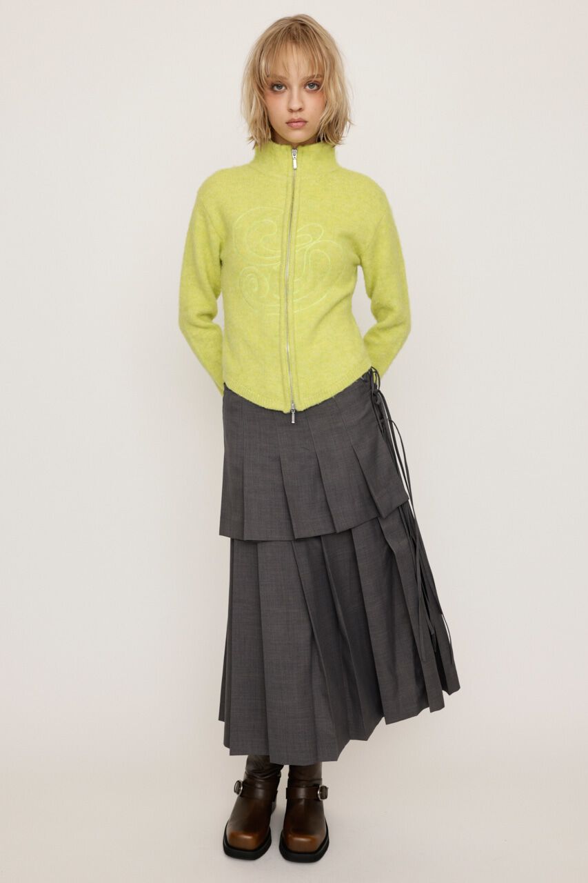 SLY「EMBROIDERY ZIP UP トップス」|ニット・セーター|