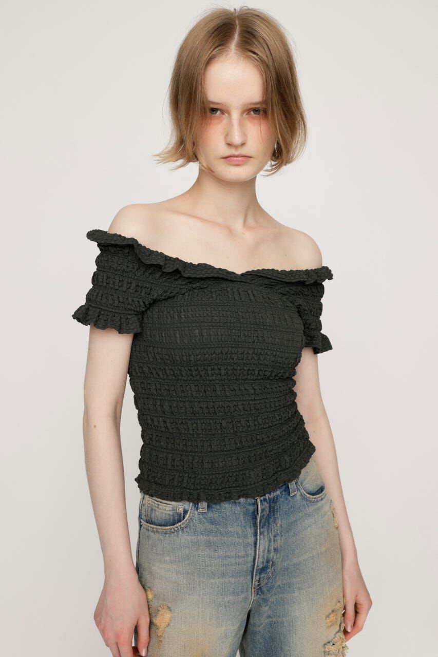 SLY「SHEER SHIRRING BUSTIER トップス」|その他|KHA