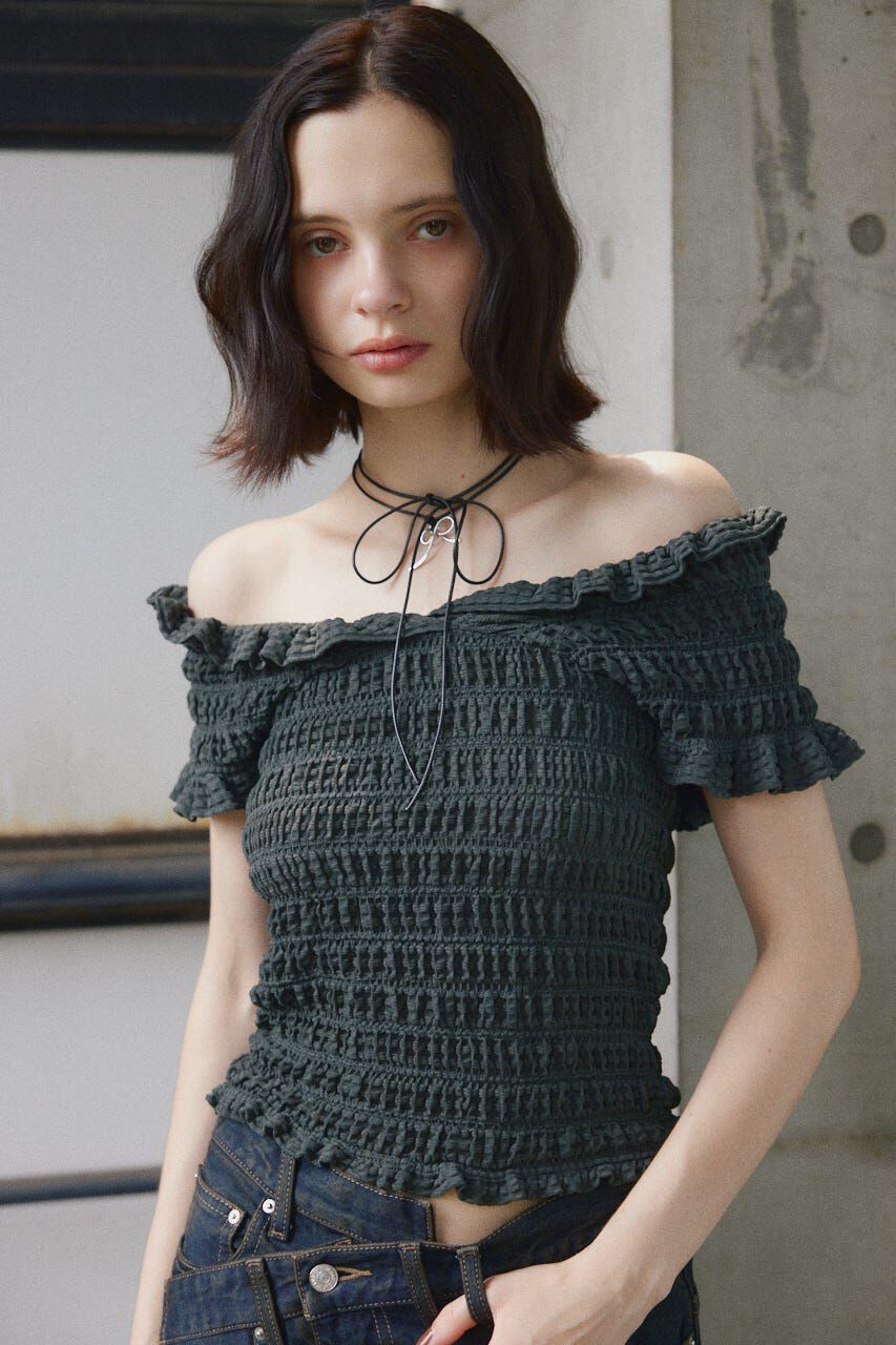 SLY「SHEER SHIRRING BUSTIER トップス」|その他|