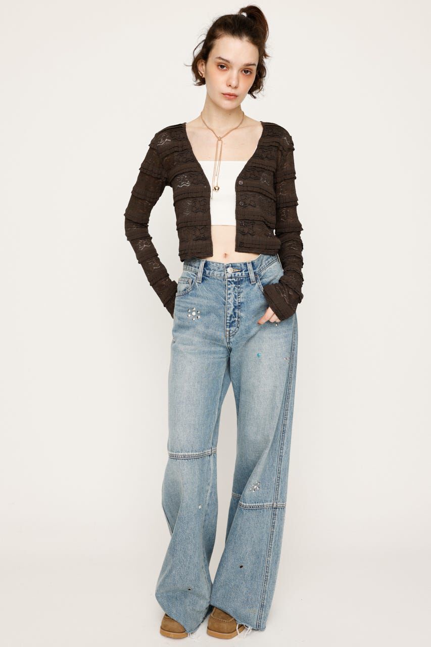 SLY「FRONT BUTTON LACE 2P ロングワンピース」|ワンピース|