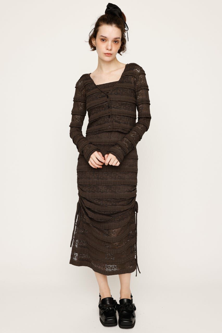 SLY「FRONT BUTTON LACE 2P ロングワンピース」|ワンピース|