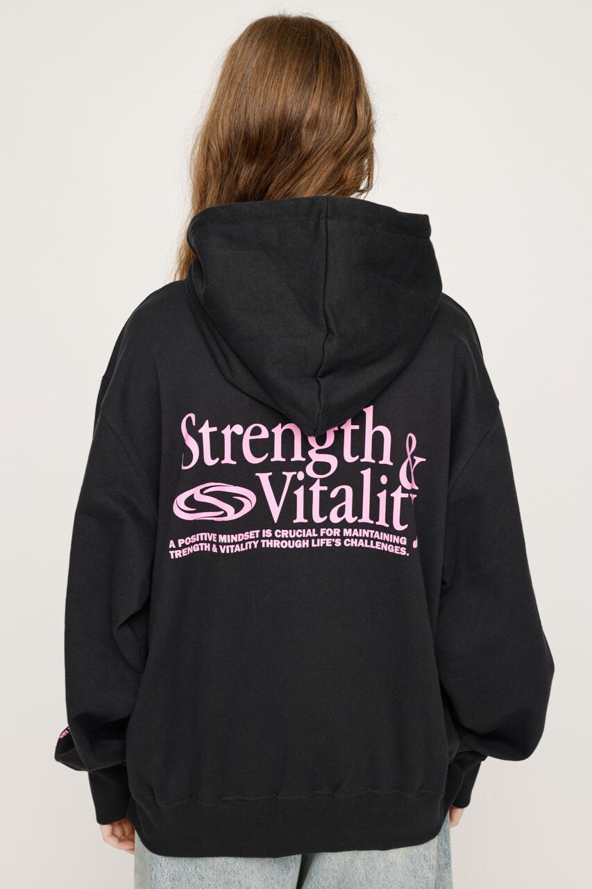 SLY「PRINT OVER HOODIE」|パーカー|