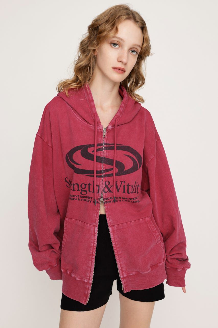 SLY「PRINT OVER HOODIE」|パーカー|