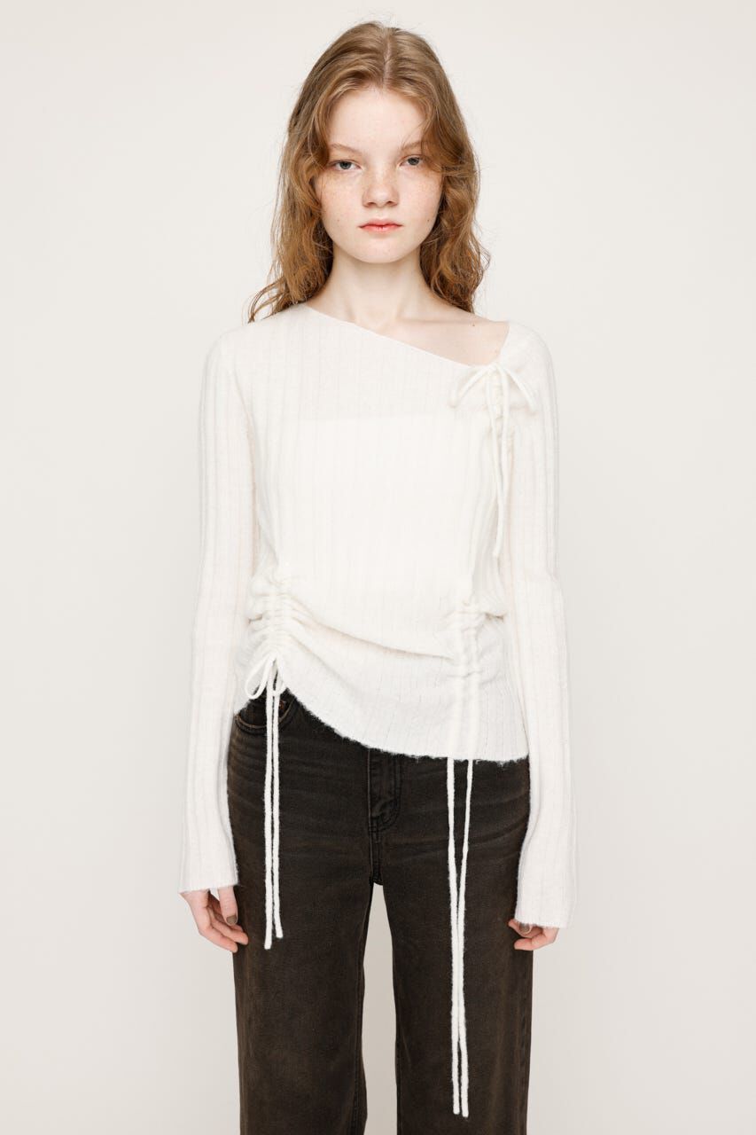 SLY「GATHER RIBBON KNIT トップス」|ニット・セーター|