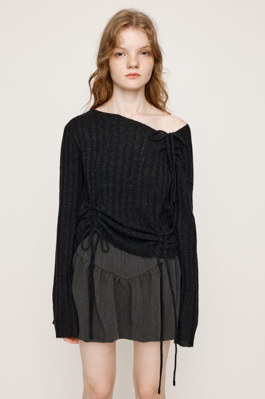 SLY「GATHER RIBBON KNIT トップス」|ニット・セーター|