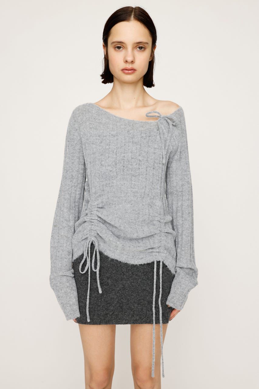 SLY「GATHER RIBBON KNIT トップス」|ニット・セーター|