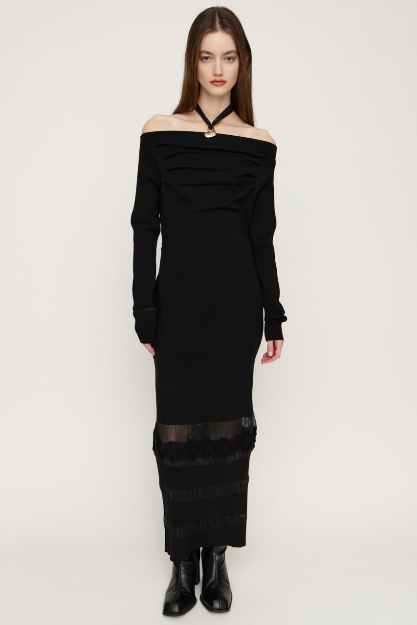 SLY「OFF SHOULDER KNIT ワンピース」|ワンピース|BLK