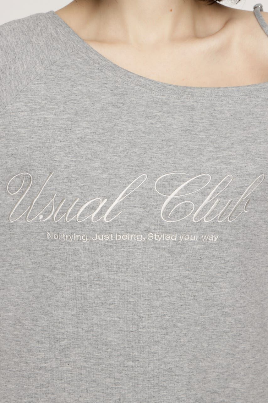 SLY「OFF SHOULDER LOGO トップス」|Tシャツ・カットソー|