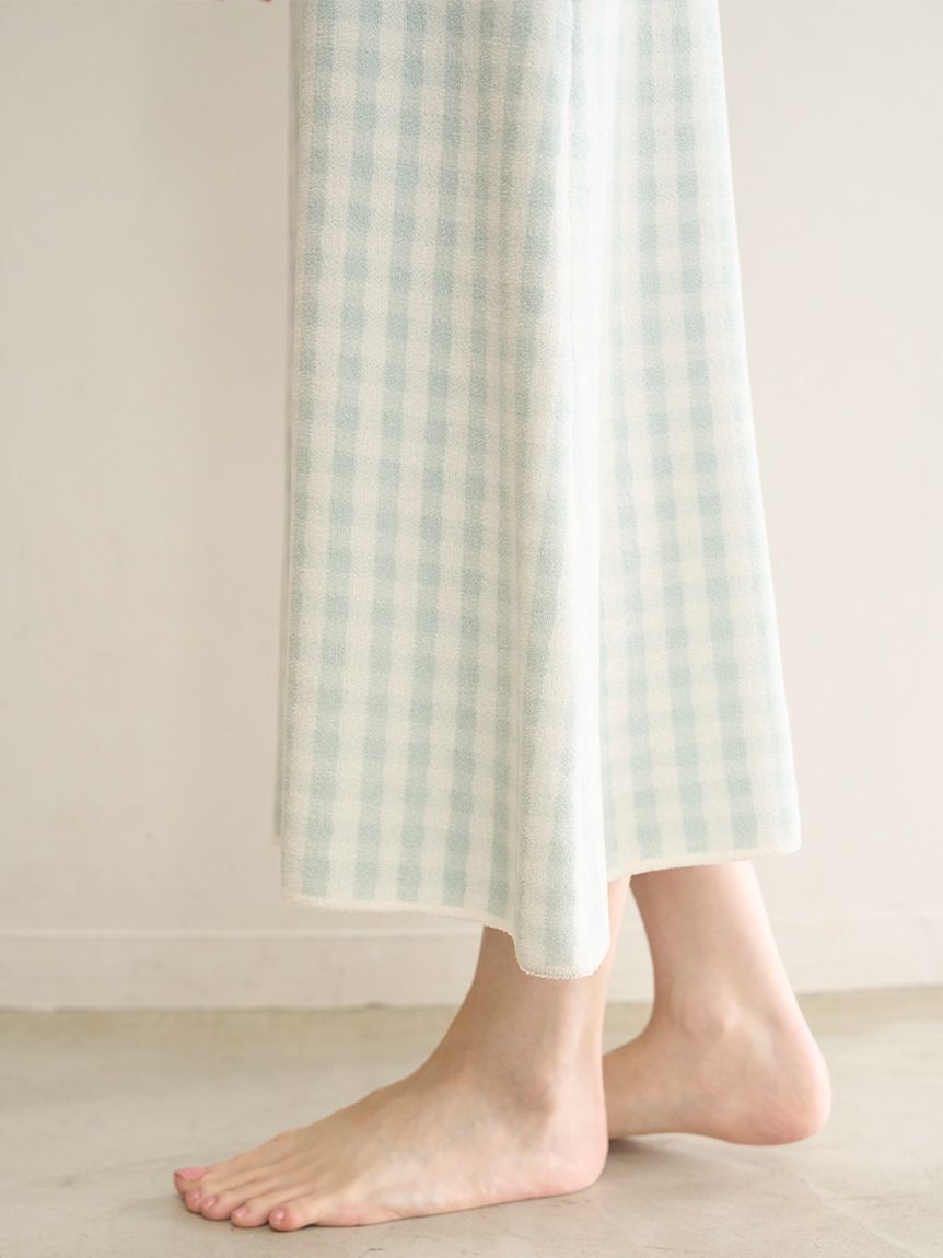 SNIDEL HOME「ギンガムフリルニットワンピース」|ルームウェア|