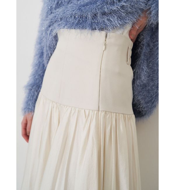 ELENDEEK「SHEER BLOCK FLARED SK」|スカート|