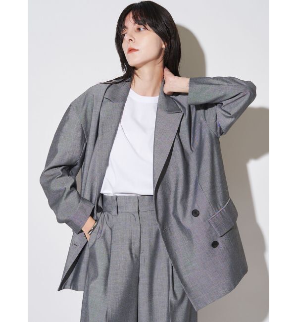 ELENDEEK「W BREAST TAILORED JK」|テーラードジャケット|グレー