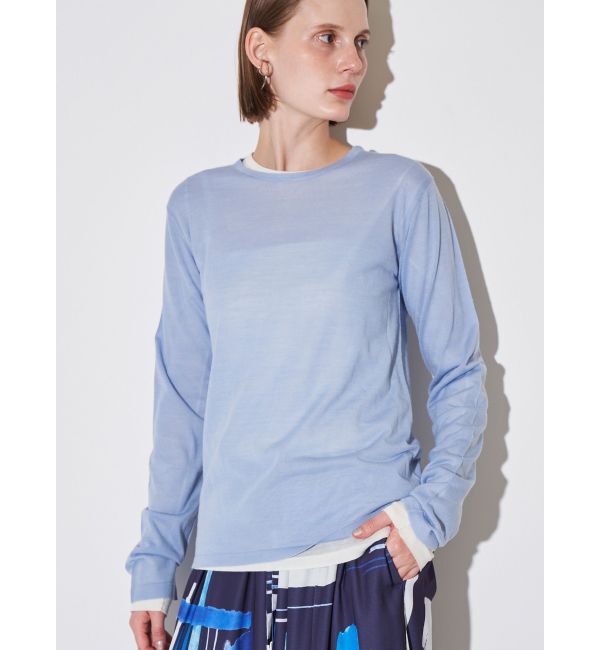 ELENDEEK「WOOL SHEER LONG-T KT」|ニット・セーター|ブルー