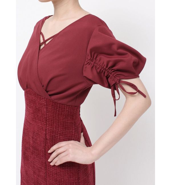 RESEXXY「カシュクールツイードマーメイドワンピース」|ワンピース|