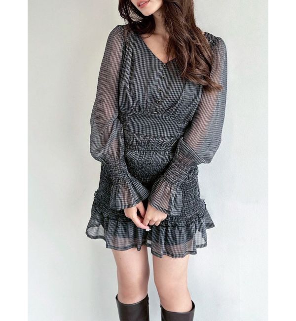 RESEXXY「シャーリングシアーミニワンピース」|ワンピース|ミックス