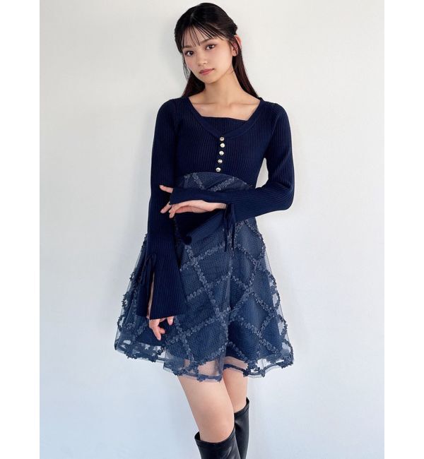 RESEXXY「ドッキングフレアミニニットワンピース【完売カラーは品番：1526103220で販売中】」|ワンピース|