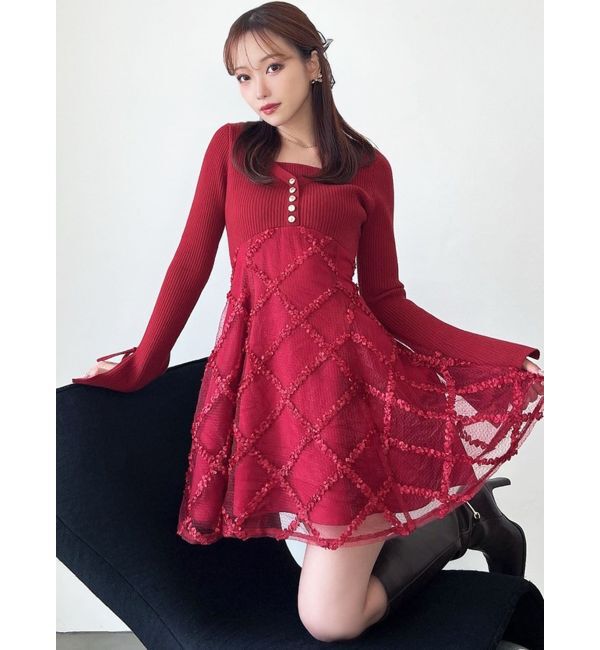 RESEXXY「ドッキングフレアミニニットワンピース【完売カラーは品番：1526103220で販売中】」|ワンピース|