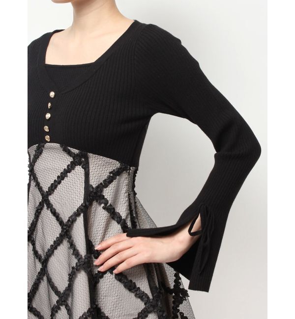 RESEXXY「ドッキングフレアミニニットワンピース【完売カラーは品番：1526103220で販売中】」|ワンピース|