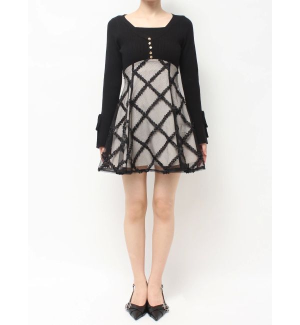 RESEXXY「ドッキングフレアミニニットワンピース【完売カラーは品番：1526103220で販売中】」|ワンピース|